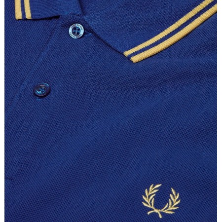 Polo Fred Perry M3600 Fit Bleu bandes jaune