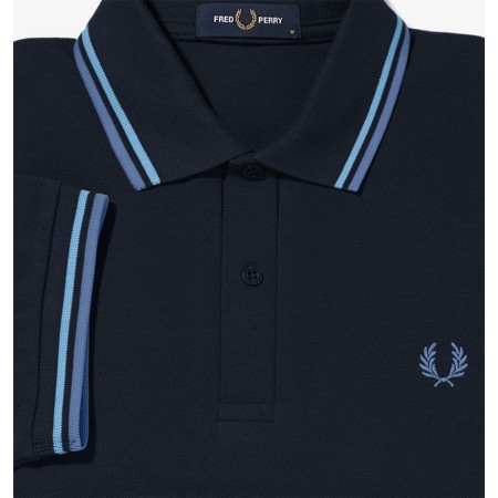 Polo Fred Perry M3600 Slim Fit Marine bandes Bleu R62