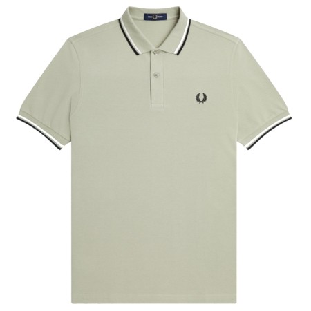 Fred Perry  Polo M3600 Slim Fit Vert bandes noir et blanche  R74