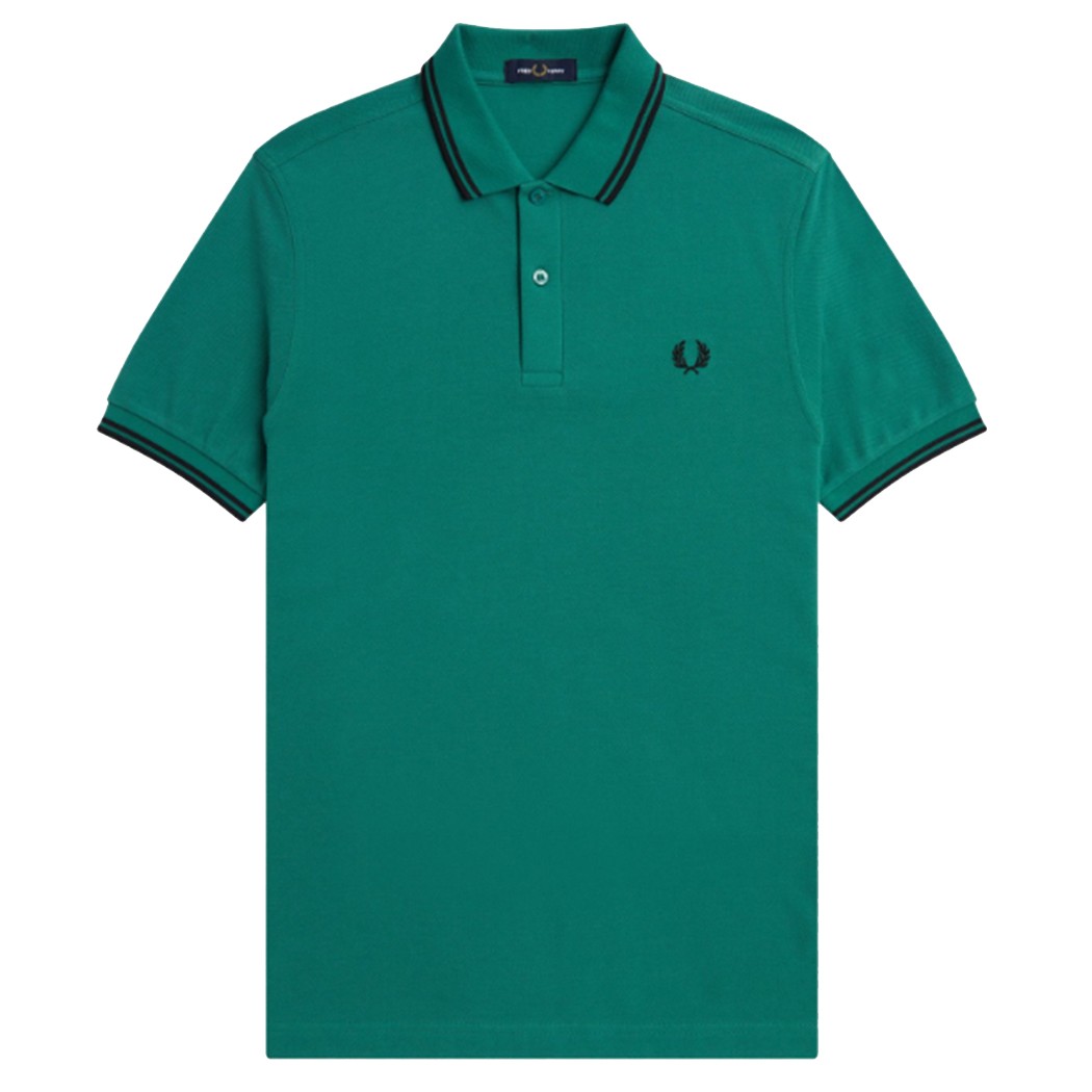 Fred Perry  Polo M3600 Slim Fit Vert bandes noir  R35