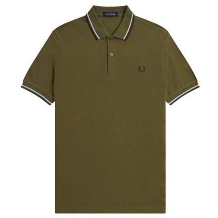 Fred Perry  Polo M3600 Slim Fit Vert bandes noir  R67