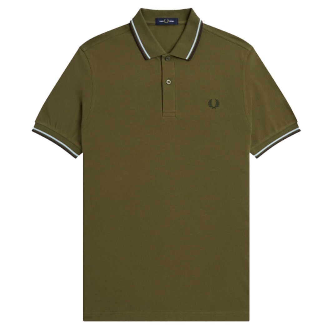 Fred Perry  Polo M3600 Slim Fit Vert bandes noir  R67