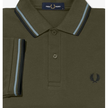 Fred Perry  Polo M3600 Slim Fit Vert bandes noir  R67