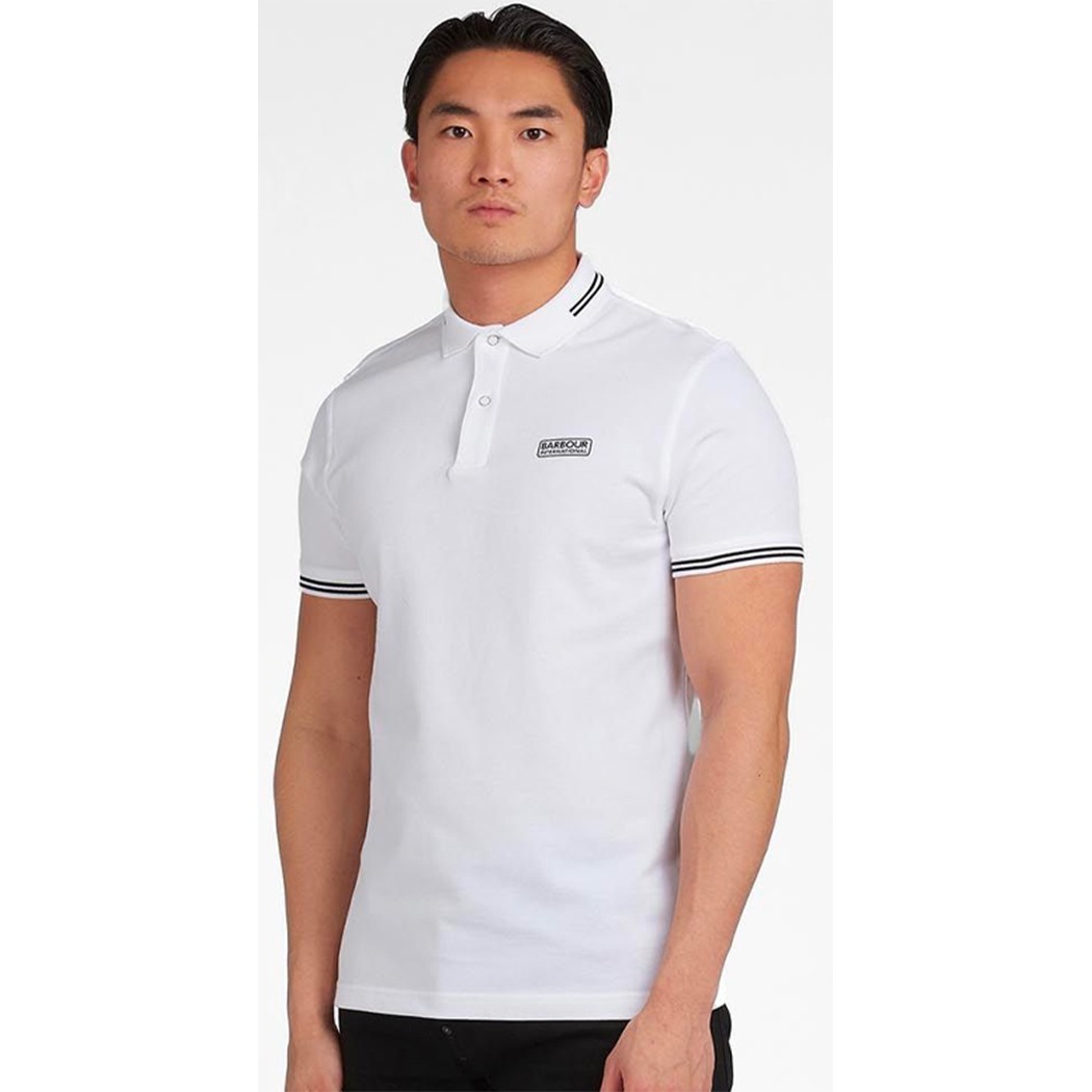 Polo Barbour International Piqué White Polo Barbour International Piqué White
