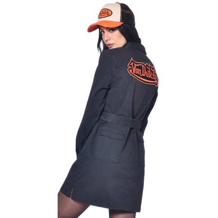 Robe Von Dutch  zippé en toile avec badges brodés