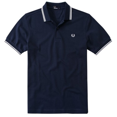 Polo Fred Perry M3600 Slim Fit marine bandes blanche