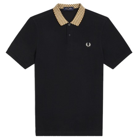 Fred Perry Polo Noir  Col Damier
