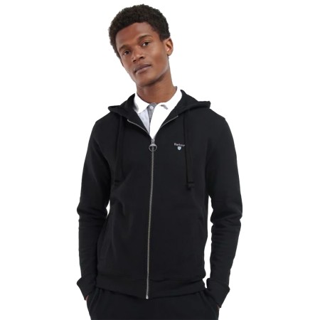 Barbour Sweat Zippé Capuche Black