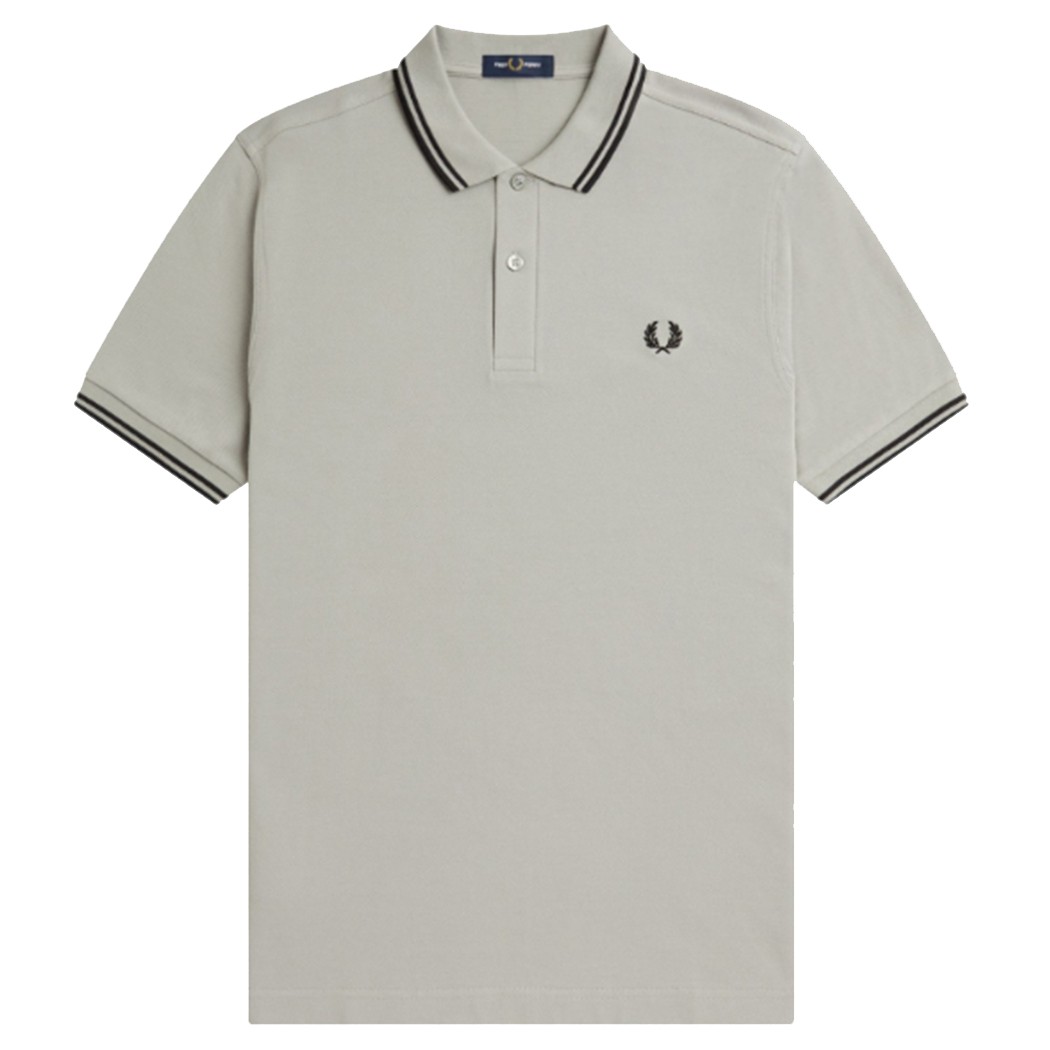 Polo Fred Perry M3600 Slim Fit Ciment bandes noir