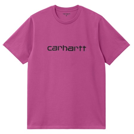 Tee Shirt Carhartt Wip Script Magenta/Black